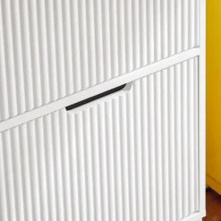 SoBuy hvidt skoskab med 4 døre 19x100x91.01cm, moderne FSR177-L-W