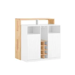 SoBuy Køkkenø med 2 døre i træ 105x60x105cm, klassisk KNL07-WN
