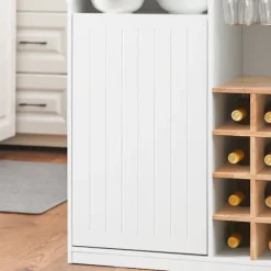SoBuy Køkkenø med 2 døre i træ 105x60x105cm, klassisk KNL07-WN