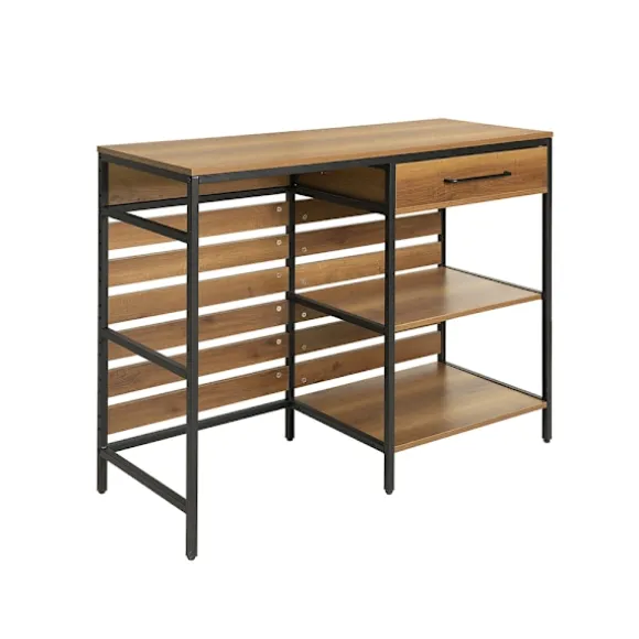SoBuy Køkkenø med 1 skuffe i mørkebrun 120x45x90cm, industriel FSB71-PF