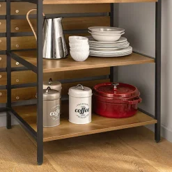SoBuy Køkkenø med 1 skuffe i mørkebrun 120x45x90cm, industriel FSB71-PF