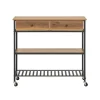 SoBuy Køkkenø med 1 skuffe i mørkebrun 100x45x92.5cm, industriel FKW112-PF
