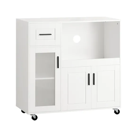 SoBuy Køkkenø med 1 skuffe i hvid 88.5x40x89cm, moderne FSB78-W