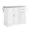 SoBuy Køkkenø med 2 skuffer i hvid 129x71x91cm, moderne FKW128-ST