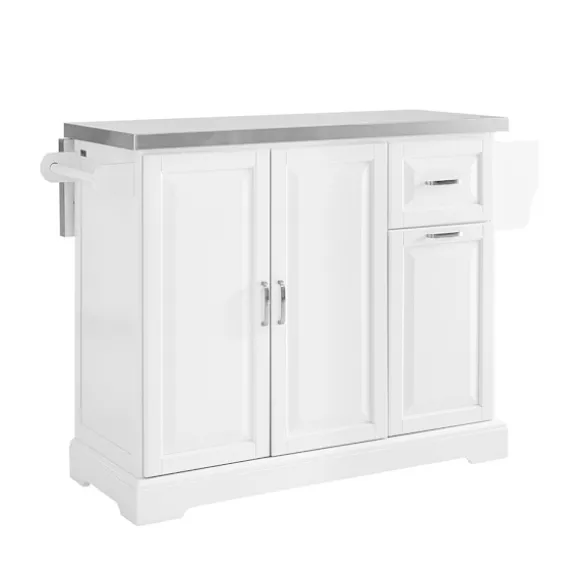 SoBuy Køkkenø med 2 skuffer i hvid 129x71x91cm, moderne FKW128-ST