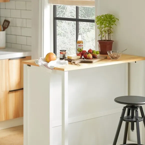 SoBuy Køkkenø med 2 skuffer i hvid 100x60x93.5cm, funktionel FKW74-WN