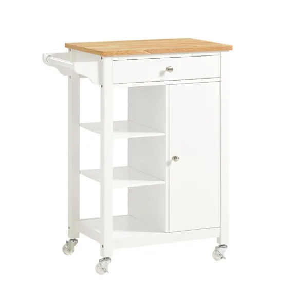 SoBuy Køkkenvogn 1 drawer Hvid 67.5x40x86.5cm, moderne FKW46-WN