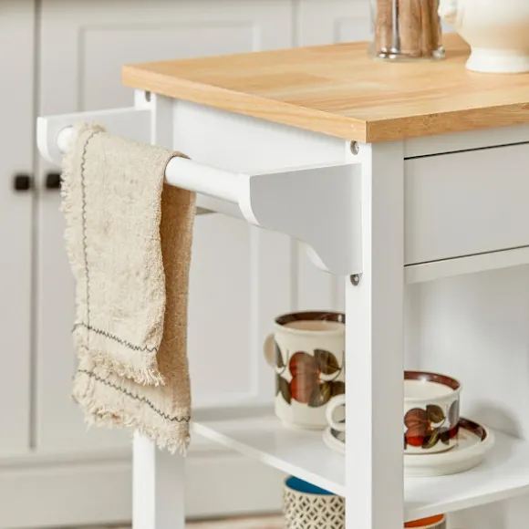SoBuy Køkkenvogn 1 drawer Hvid 67.5x40x86.5cm, moderne FKW46-WN