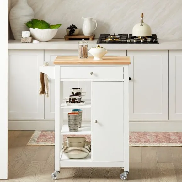 SoBuy Køkkenvogn 1 drawer Hvid 67.5x40x86.5cm, moderne FKW46-WN