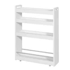SoBuy Køkkenvogn med 4 hylder i hvid 60x18x81.5cm, funktionel NSR01-W