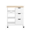 SoBuy Køkkenvogn med 3 skuffer i hvid 67x37x85cm, funktionel FKW79-W