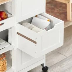 SoBuy Køkkenvogn med 3 skuffer i hvid 67x37x85cm, funktionel FKW79-W