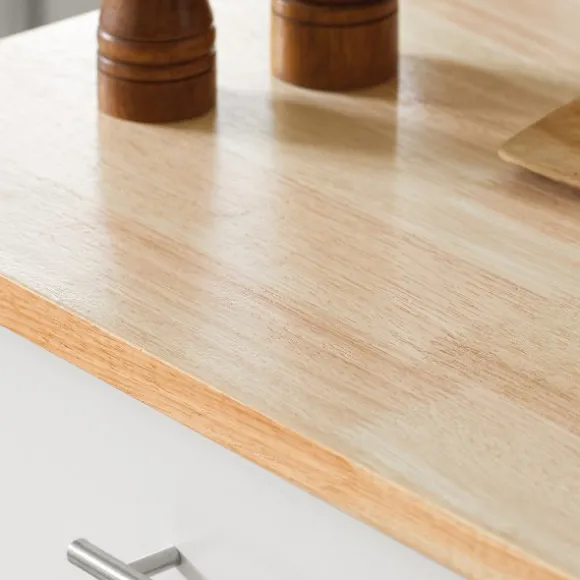 SoBuy Køkkenvogn med 1 skuffe i træ 65x45.7x90cm, funktionel FKW102-WN