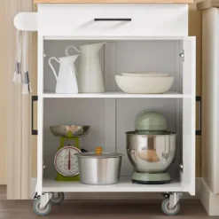 SoBuy Køkkenvogn med 1 skuffe i træ 74x45.6x91cm, moderne FKW119-WN