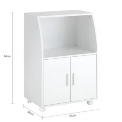 SoBuy Køkkenvogn med 2 skuffer i hvid 55x38x84cm, moderne FRG241-W