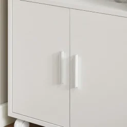 SoBuy Køkkenvogn med 2 skuffer i hvid 55x38x84cm, moderne FRG241-W
