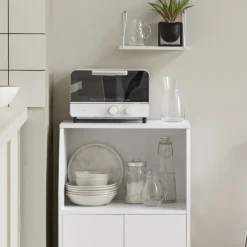 SoBuy Køkkenvogn med 2 skuffer i hvid 55x38x84cm, moderne FRG241-W