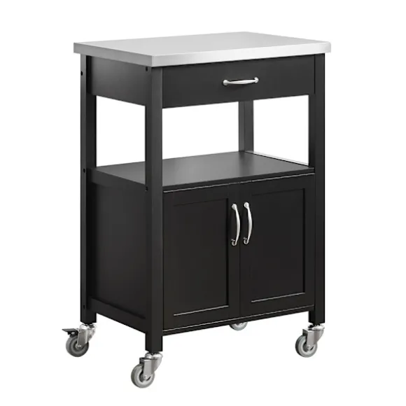 SoBuy Køkkenvogn med 1 skuffe i sort 60x44.5x91cm, funktionel FKW22-SCH