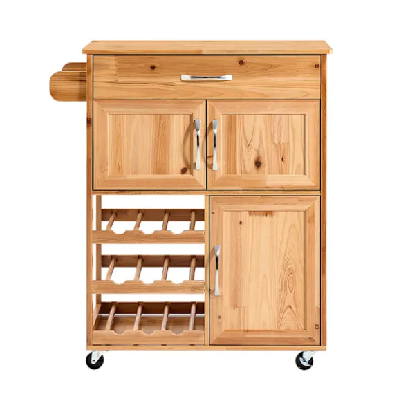 SoBuy Køkkenvogn med 1 skuffe i naturlig 75x38x86cm, vintage FKW45-N