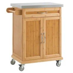 SoBuy Køkkenvogn med 1 skuffe i træ 75x45.7x91cm, moderne FKW13-N