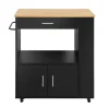 SoBuy Køkkenvogn med 1 skuffe i sort 75x46x88cm, funktionel FKW113-SCH