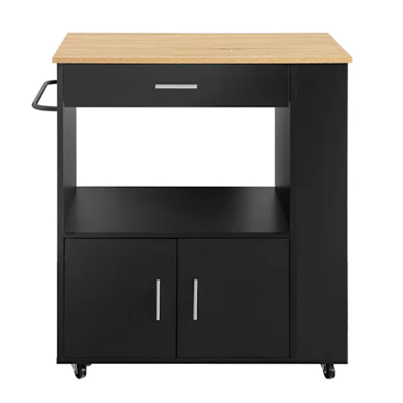 SoBuy Køkkenvogn med 1 skuffe i sort 75x46x88cm, funktionel FKW113-SCH