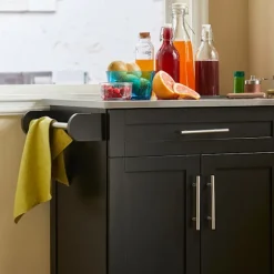 SoBuy Køkkenvogn med 1 skuffe i sort 78x46x90cm, funktionel FKW110-SCH