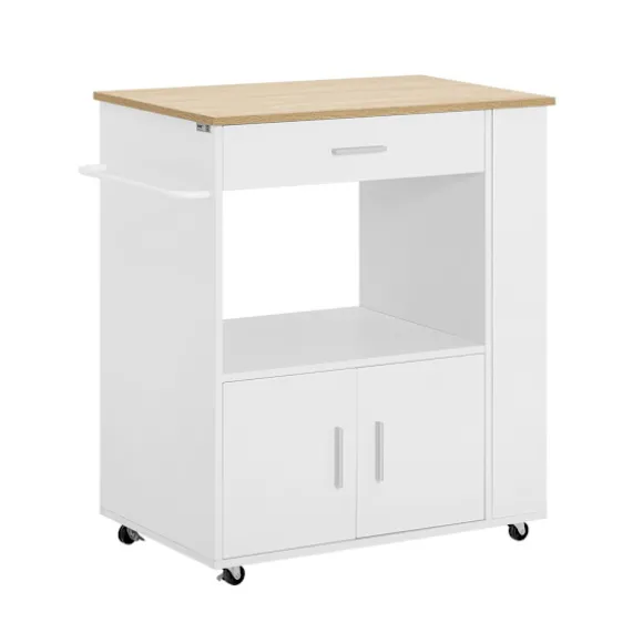 SoBuy Køkkenvogn med 1 skuffe i hvid 75x46x88cm, funktionel FKW113-WN