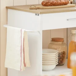 SoBuy Køkkenvogn med 1 skuffe i hvid 75x46x88cm, funktionel FKW113-WN