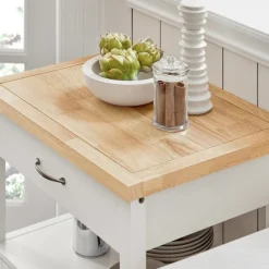 SoBuy Køkkenvogn med 1 skuffe i hvid 60x44.5x91.5cm, funktionel FKW22-WN