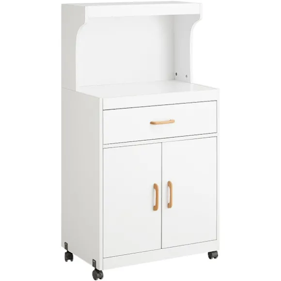 SoBuy Køkkenvogn med 1 skuffe i hvid 61x39.5x119cm, moderne FSB12-W