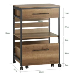SoBuy Køkkenvognen Serveringsvognen Køkken Mobilt FKW118-PF 60*45*90 CM