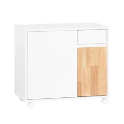 SoBuy Kontormøbel med 1 skuffe i træ 65x35x58cm, moderne ASK04-WN