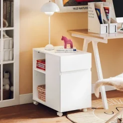 SoBuy Kontormøbel med 1 skuffe i hvid 58x35x59.3cm, moderne ASK05-W