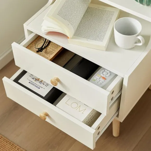 SoBuy lave opholdsborde opholdsborde med vitrinlåger FBT100-W White