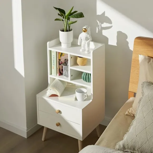 SoBuy lave opholdsborde opholdsborde med vitrinlåger FBT100-W White