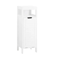 SoBuy Lavt badeværelsesskab med 1 hylde i hvid 30x30x89cm, funktionel BZR122-W