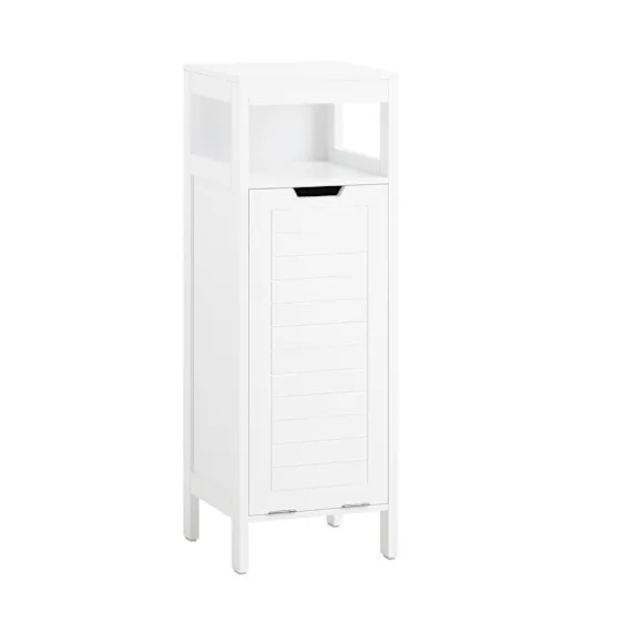SoBuy Lavt badeværelsesskab med 1 hylde i hvid 30x30x89cm, funktionel BZR122-W