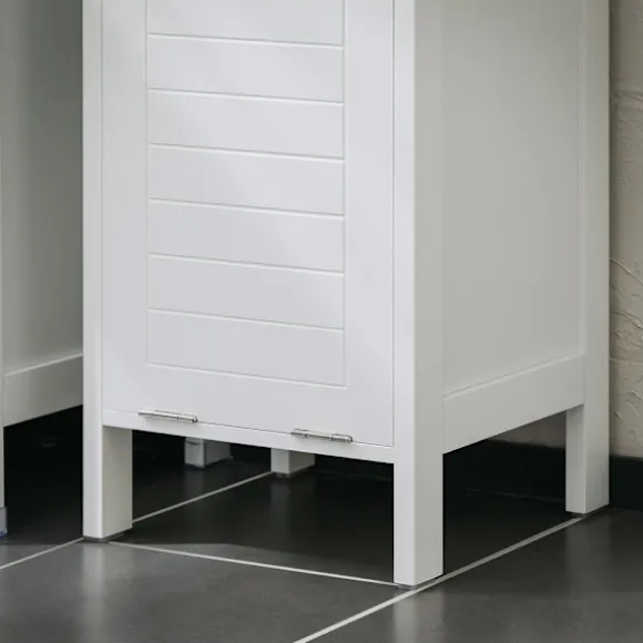 SoBuy Lavt badeværelsesskab med 1 hylde i hvid 30x30x89cm, funktionel BZR122-W