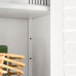 SoBuy Lavt badeværelsesskab med 2 døre i hvid 60x25.5x90cm, klassisk BZR13-W