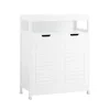 SoBuy Lavt badeværelsesskab med 2 døre i hvid 70x35x89cm, moderne BZR121-W