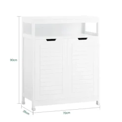 SoBuy Lavt badeværelsesskab med 2 døre i hvid 70x35x89cm, moderne BZR121-W