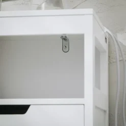 SoBuy Lavt badeværelsesskab med 2 døre i hvid 70x35x89cm, moderne BZR121-W