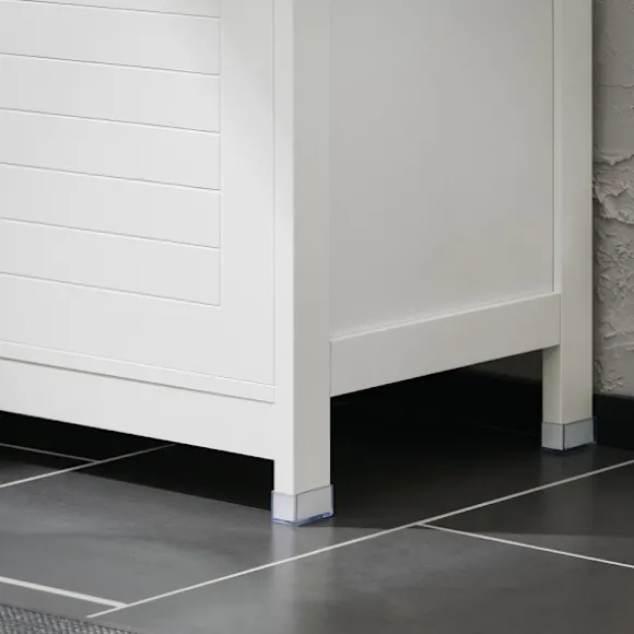SoBuy Lavt badeværelsesskab med 2 døre i hvid 70x35x89cm, moderne BZR121-W