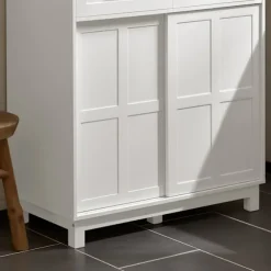 SoBuy Lavt skab med 1 skuffe i hvid 80x40x85cm, moderne FSB84-W