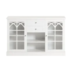SoBuy Lavt skab med 2 skuffer i hvid 120x39x78cm, moderne FSB79-W