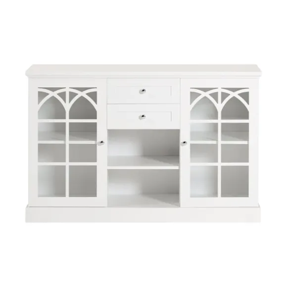 SoBuy Lavt skab med 2 skuffer i hvid 120x39x78cm, moderne FSB79-W