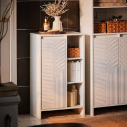 SoBuy Linnedskab med 1 dør i hvid 30x50x86cm, klassisk BZR156-W
