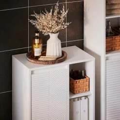 SoBuy Linnedskab med 1 dør i hvid 30x50x86cm, klassisk BZR156-W