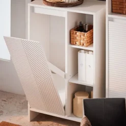 SoBuy Linnedskab med 1 dør i hvid 30x50x86cm, klassisk BZR156-W